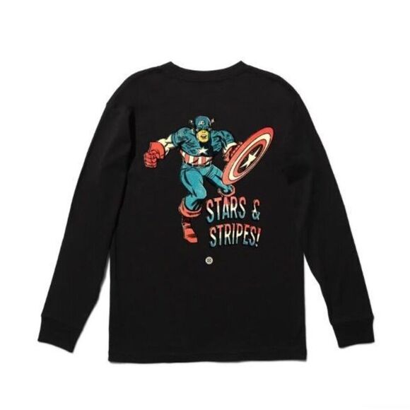 MARVEL X STANCE - NWOT Capt. America Stars & Stripes LS Tee. Mens M/Ladies L - Picture 7 of 16